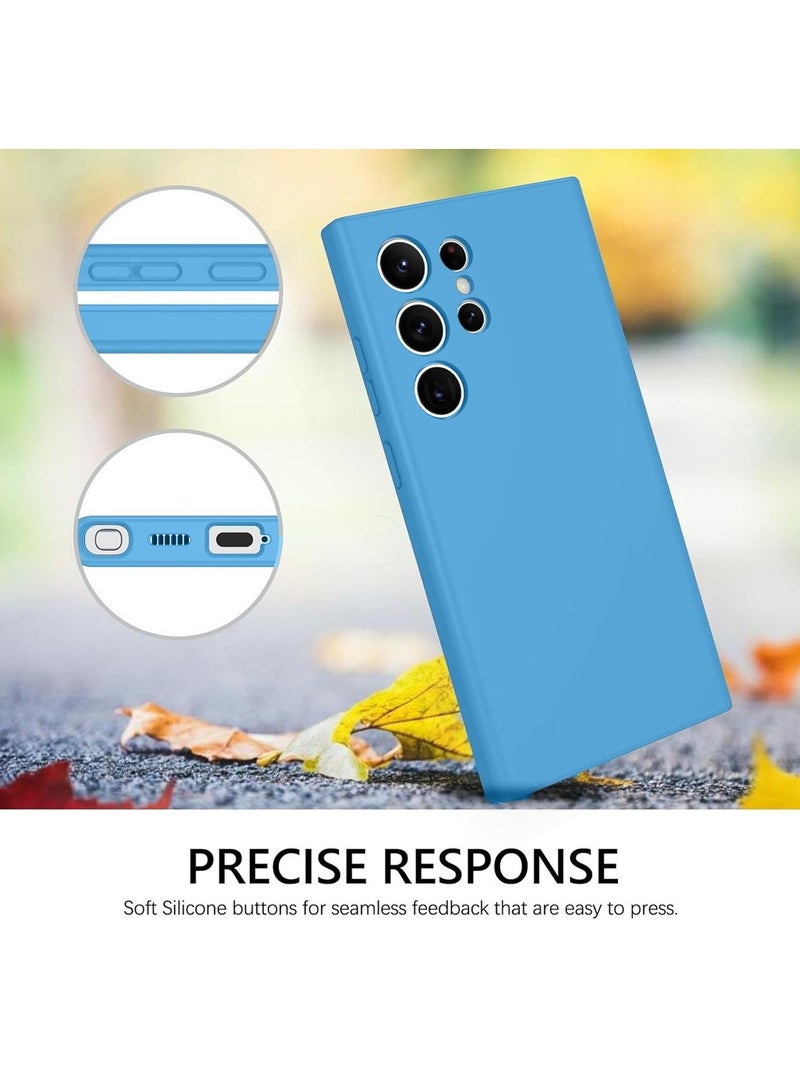 Techie غطاء خلفي مغناطيسي ناعم وسلس من السيليكون مع بطانة ميكروفايبر داخلية لهاتف سامسونج جالاكسي S24 ألترا - أزرق سماوي - Image 4
