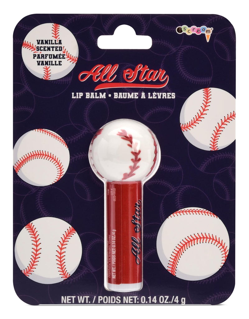 iscream Sport-Tastic Baseball Softball Shaped Vanilla Scented Lip Balm - Image 1