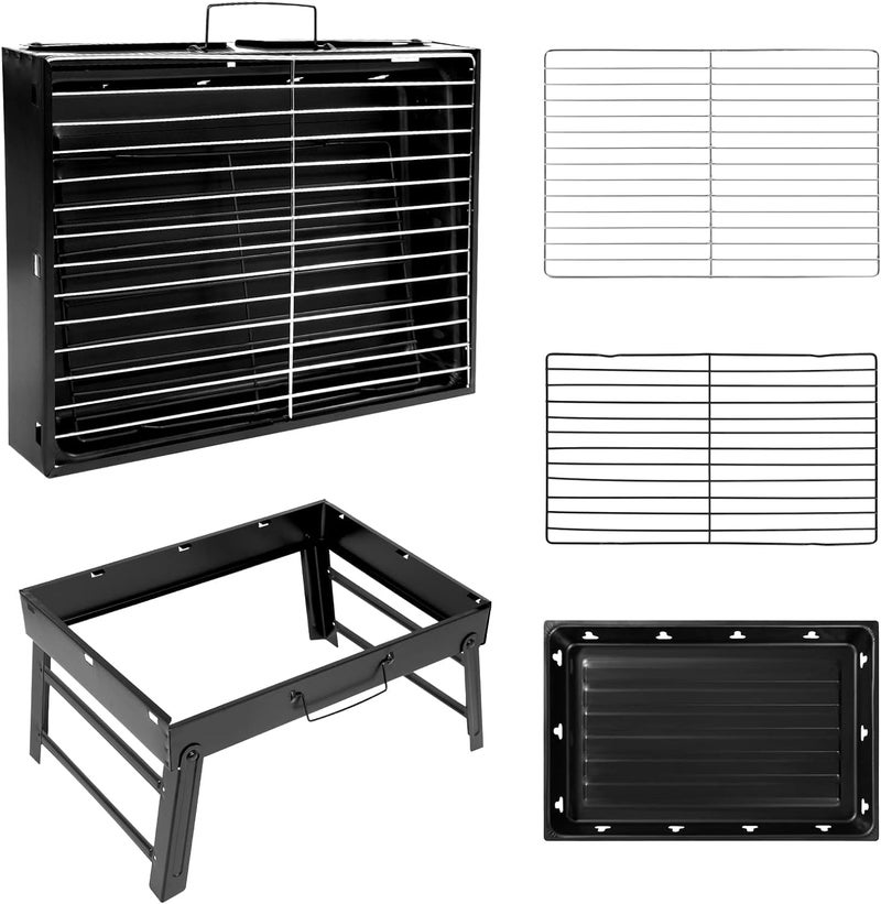 Loquat Folding Portable Barbecue Charcoal Grill Barbecue Desk Tabletop Outdoor Stainless Steel r BBQ for Outdoor Cooking Camping Picnics Beac - Image 5