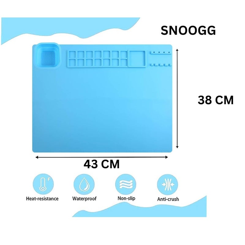 Snoogg Silicone Craft Painting Mat Measuring 38 x 43 CMPerfect for Artists and Resin Enthusiasts This ProfessionalGrade NonStick for DIY Projects Drawing and Clay Modeling - Image 2