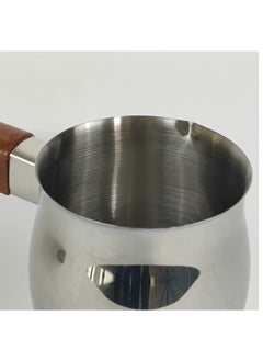 HTH Set of 3 Stainless Steel Classic Turkish Coffee Pots Wood Long Handle Coffee Warmer Milk Pot  - Image 4