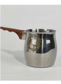 HTH Set of 3 Stainless Steel Classic Turkish Coffee Pots Wood Long Handle Coffee Warmer Milk Pot  - Image 3