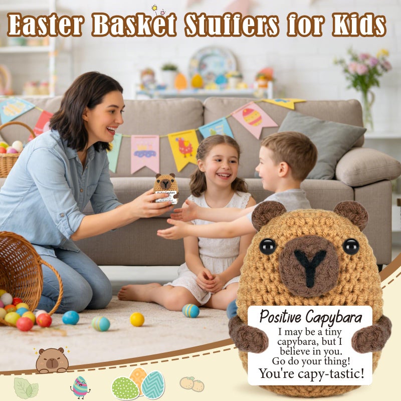 Vivagifts Mini Capybara Easter Basket Stuffers for Teens Boys Girls Easter Egg Fillers for Son Easter Gifts for Kids Graduation Birthday Gift for College Friend Positive Appreciation Gifts for Teacher Coworker - Image 3