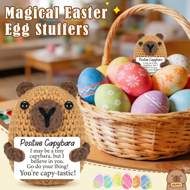 Vivagifts Mini Capybara Easter Basket Stuffers for Teens Boys Girls Easter Egg Fillers for Son Easter Gifts for Kids Graduation Birthday Gift for College Friend Positive Appreciation Gifts for Teacher Coworker - Image 4