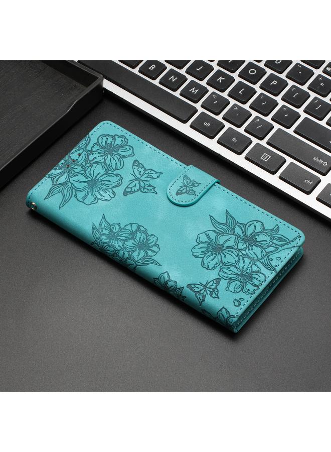 Zaboon Case For Huawei P40 Pro Cherry Blossom Butterfly Skin Feel Embossed PU Phone Case - Image 2