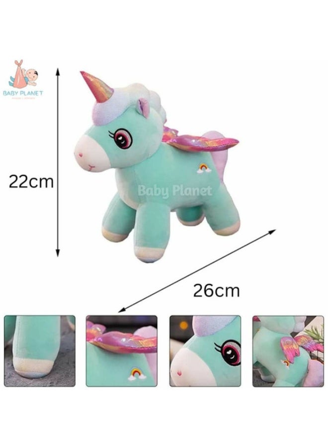 Cuddles Adorable Marshmallow Unicorn Plush Stuffed Animal Toy 20cm-Blue - Image 2