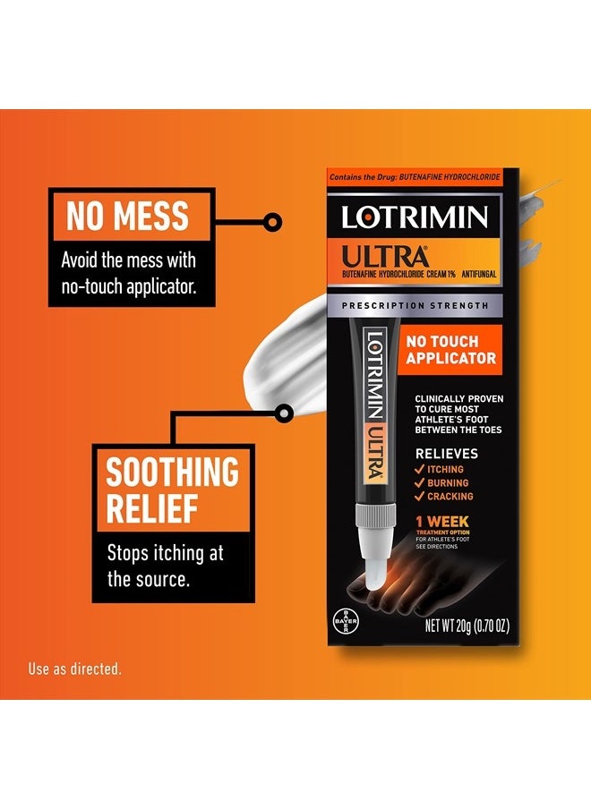 Lotrimin Ultra with No Touch Applicator,1 Week Athlete's Foot Treatment Cream. Prescription Strength Butenafine Hydrochloride 1%,Cures Most Athlete's Foot Between Toes,Antifungal,0.7 oz (20 Grams)  - Image 5