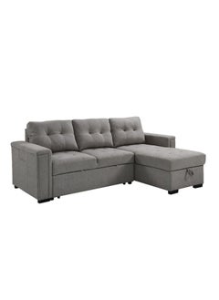 DANUBE HOME Ramiro Reversible Corner Fabric Sofa Bed Modern Design Sofa Bed Comfortable Living Room Furniture- Warm Grey  - Image 3
