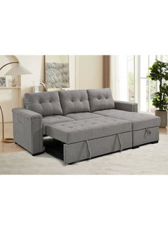 DANUBE HOME Ramiro Reversible Corner Fabric Sofa Bed Modern Design Sofa Bed Comfortable Living Room Furniture- Warm Grey  - Image 2