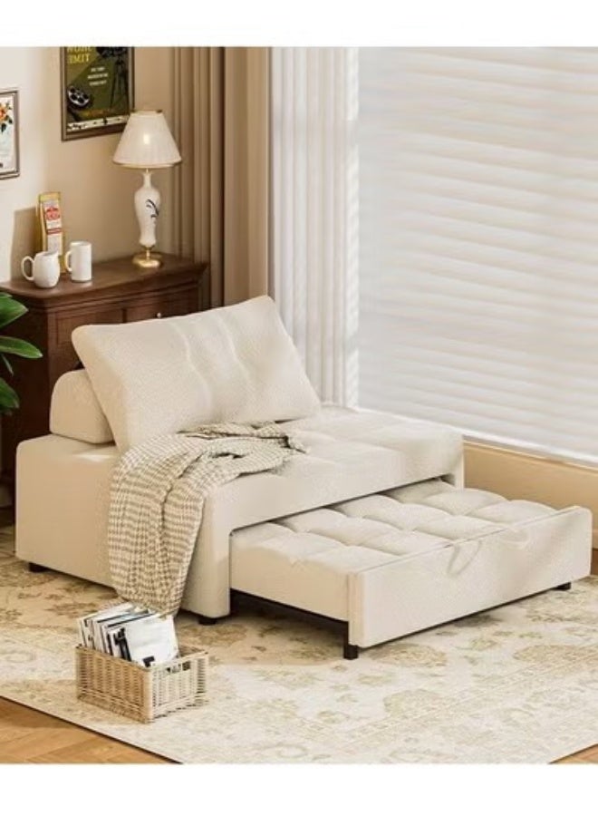 فاشون هوم سرير أريكة متعدد الوظائف 2 في 1 بتصميم عصري قابل للتحويل والتمديد وكرسي قابل للطي وسرير فردي مريح وأريكة استرخاء وسرير قيلولة وأثاث مدمج لغرفة المعيشة وغرفة النوم 105 × 110 × 80 سم - Image 3