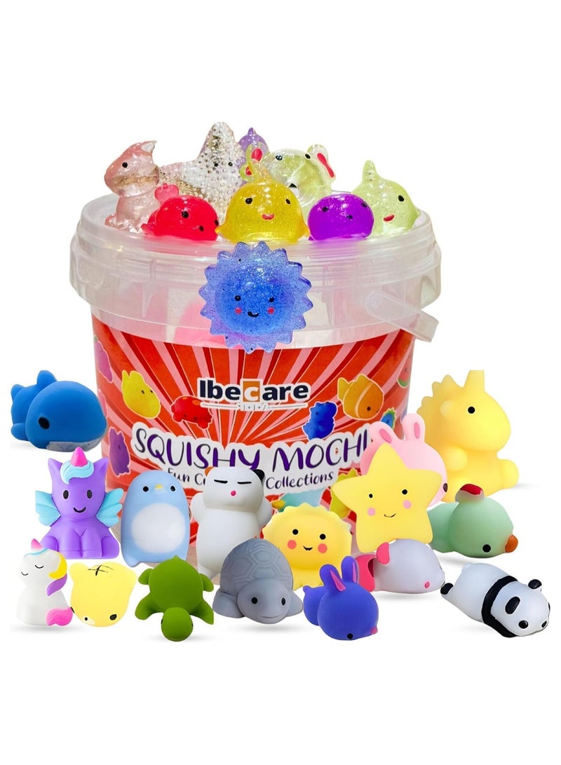 Ibecare Mochi Squishy Toys | Party favors for kids! birthday giveaways or return gifts for Birthday party kids | mini toys | goodie bags pinatas stocking fillers (48 Pcs Bucket) - Image 1
