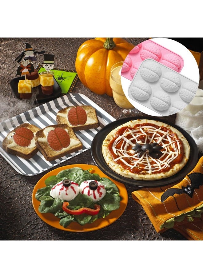 DonLeeving 2 PACK Halloween Brain Chocolate Candy Silicone Mold, Brain Chocolate Molds, Halloween Silicone Brain Cake Candy Cupcake Mold  - Image 5