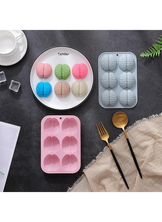DonLeeving 2 PACK Halloween Brain Chocolate Candy Silicone Mold, Brain Chocolate Molds, Halloween Silicone Brain Cake Candy Cupcake Mold  - Image 3