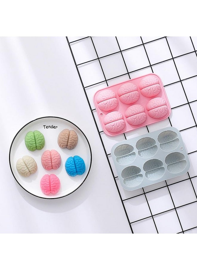 DonLeeving 2 PACK Halloween Brain Chocolate Candy Silicone Mold, Brain Chocolate Molds, Halloween Silicone Brain Cake Candy Cupcake Mold  - Image 4