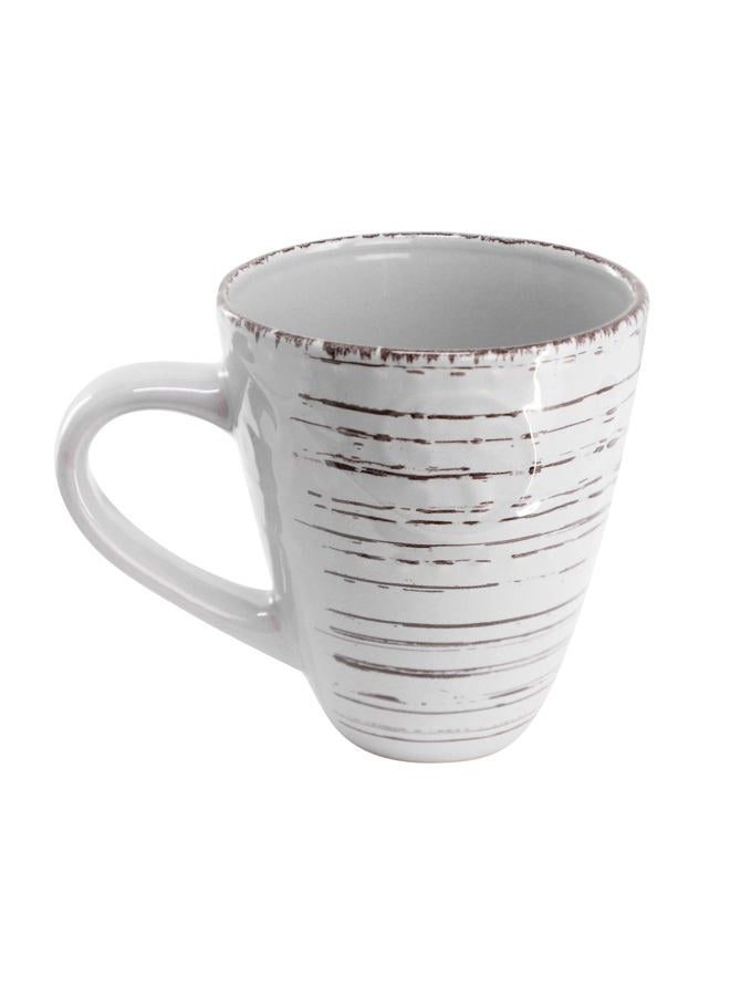 Elama Malibu Calcite 16-Piece Stoneware Embossed Pattern Reactive Glaze Light Gray Dinnerware Set, Tableware, Serveware Set (Calcite Gray) - Image 5