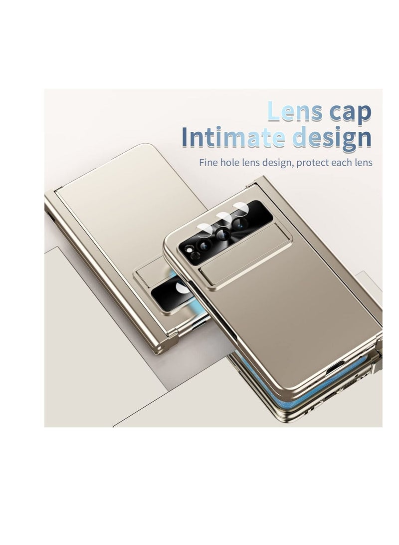 Captaintech Case for Google Pixel Fold, Full Cover Hinge Protection PC Cover, with Pen and Built-in Kickstand, with Camera Lens Protection, All-Inclusive Case for Google Pixel Fold Case (2023) (Gold) - Image 3