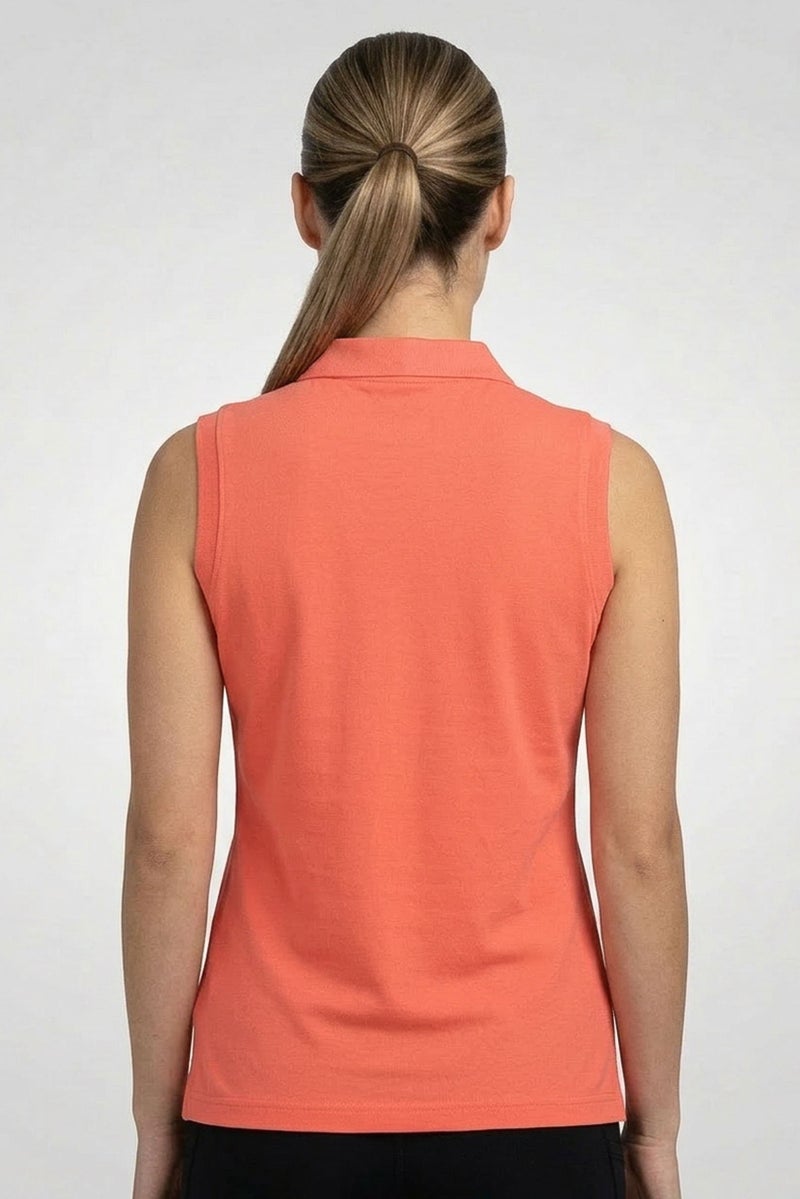 Ping Women Sportswear Fit Sleeveless Outdoor Polo Shirt, Orange - Image 4
