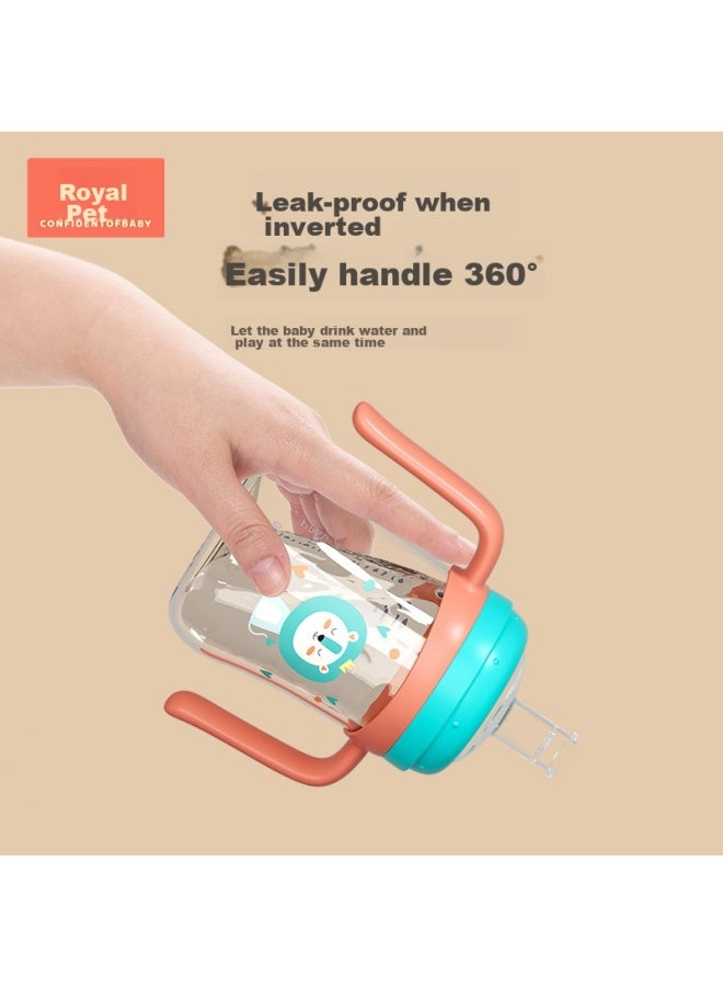 Imperial Pet Huangchong Children's Water Bottle, Ppsu Training Cup, Baby Kindergarten Straw Cup, Milk Cup, Infant Bottle, Micro V Valve, Orange, 330ml - Image 3