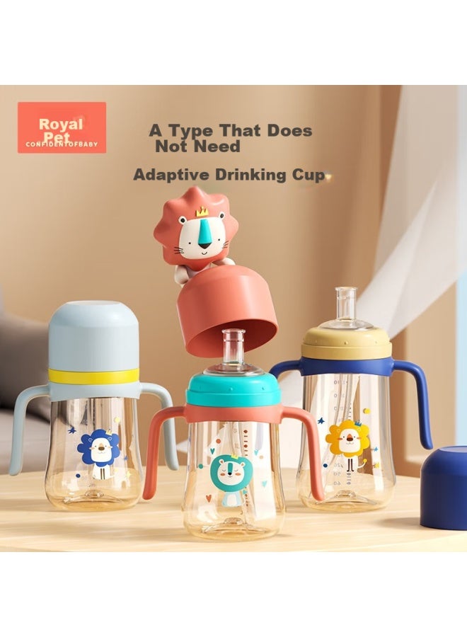 Imperial Pet Huangchong Children's Water Bottle, Ppsu Training Cup, Baby Kindergarten Straw Cup, Milk Cup, Infant Bottle, Micro V Valve, Orange, 330ml - Image 1