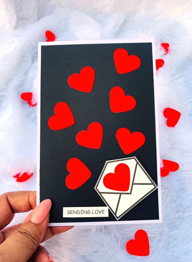Crafted Forever Sending Love Greeting Card with envelope 4X6 inches for Anniversary/Valentine Day/spouse birthday/partner birthday heavy paper used, inside blank - Image 3