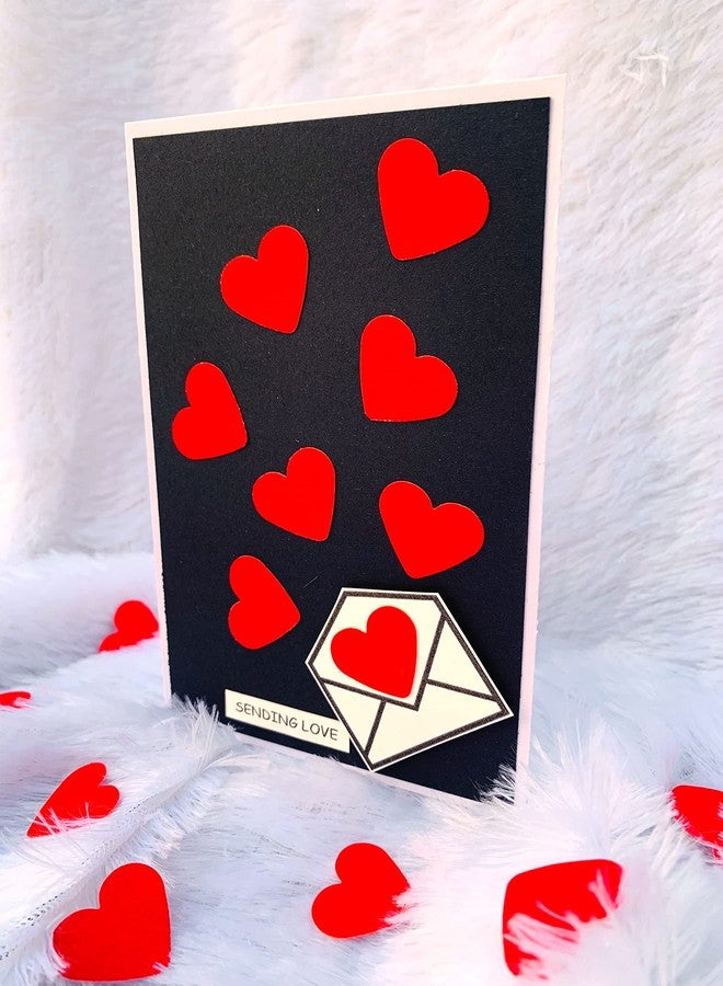 Crafted Forever Sending Love Greeting Card with envelope 4X6 inches for Anniversary/Valentine Day/spouse birthday/partner birthday heavy paper used, inside blank - Image 2