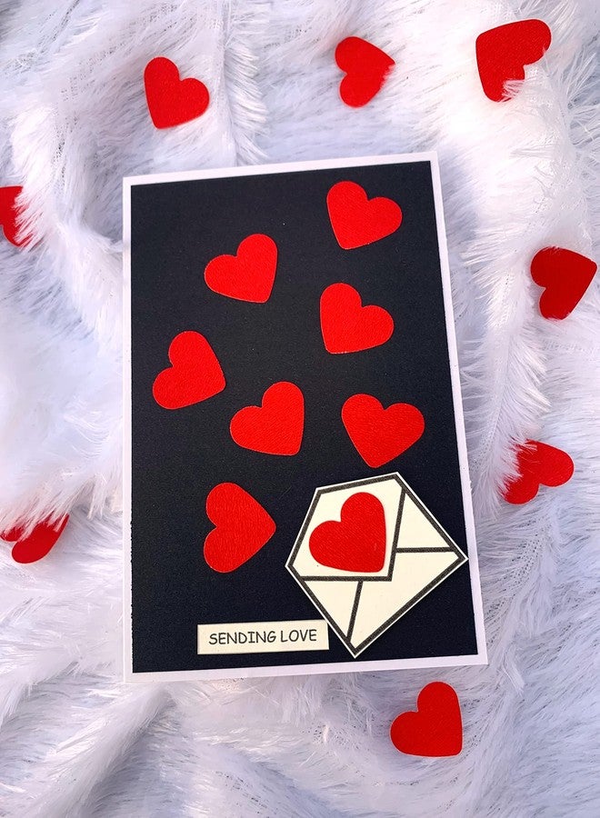 Crafted Forever Sending Love Greeting Card with envelope 4X6 inches for Anniversary/Valentine Day/spouse birthday/partner birthday heavy paper used, inside blank - Image 5