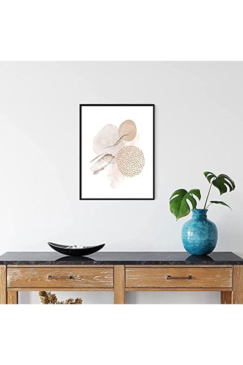 ASTRDECOR طباعة ديكور حائط بوهيمي من ASTRDECOR - مجموعة من 3 طباعة فنية هندسية تجريدية باللون البيج والوردي | طباعة فن حائط بوهيمي، ملصق وطباعة لتزيين غرفة النوم | 8" × 10" بدون إطار - Image 4