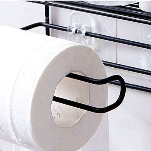 Planet GI Steel No Drill Self Adhesive Toilet Paper HolderTissue Paper Roll Holder with Mobile StandTowel HolderBathroom Accessories Black Pack of 3 - Image 2