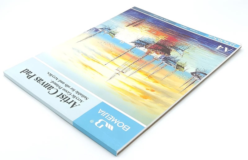 BOMEIJIA Artist Quality A4 10 Sheets Cotton Primed with Acid-Free Gesso Canvas Easel Sheets Artist Pad Plain Drawing for Coloring Oil Acrylic Painting - Image 3