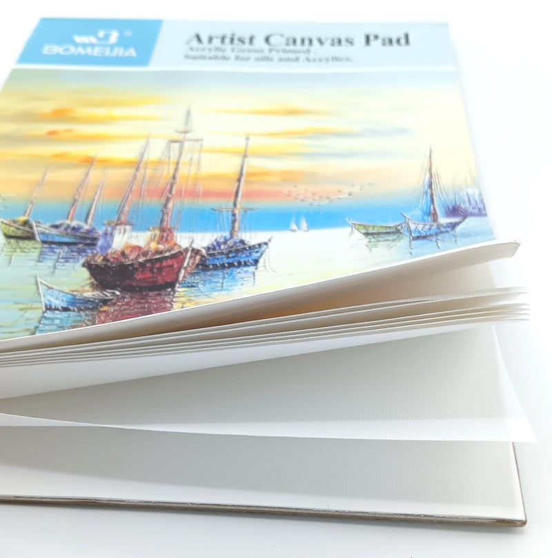 BOMEIJIA Artist Quality A4 10 Sheets Cotton Primed with Acid-Free Gesso Canvas Easel Sheets Artist Pad Plain Drawing for Coloring Oil Acrylic Painting - Image 4