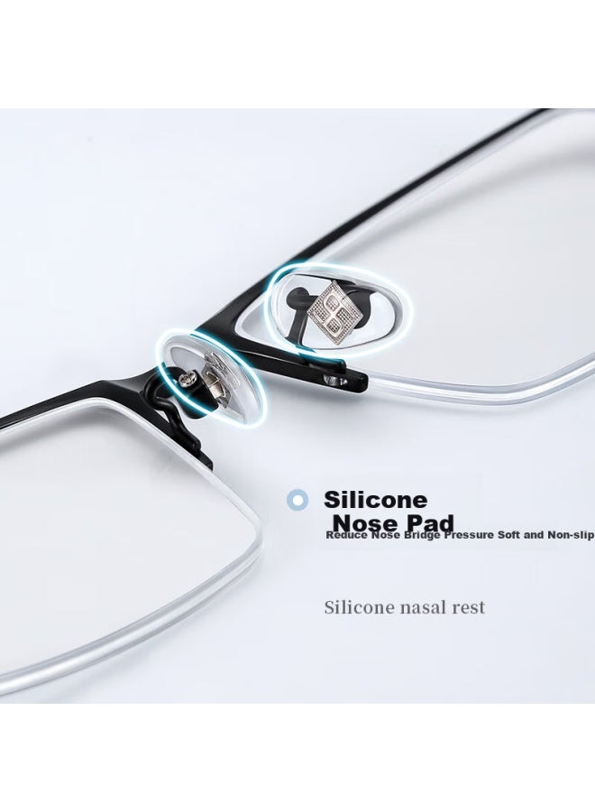 Pulais Men's Pure Titanium Imported Blue Light Blocking Progressive Reading Gl 19897a Dual-use For Distance And Reading +2.50 Strength - Image 2