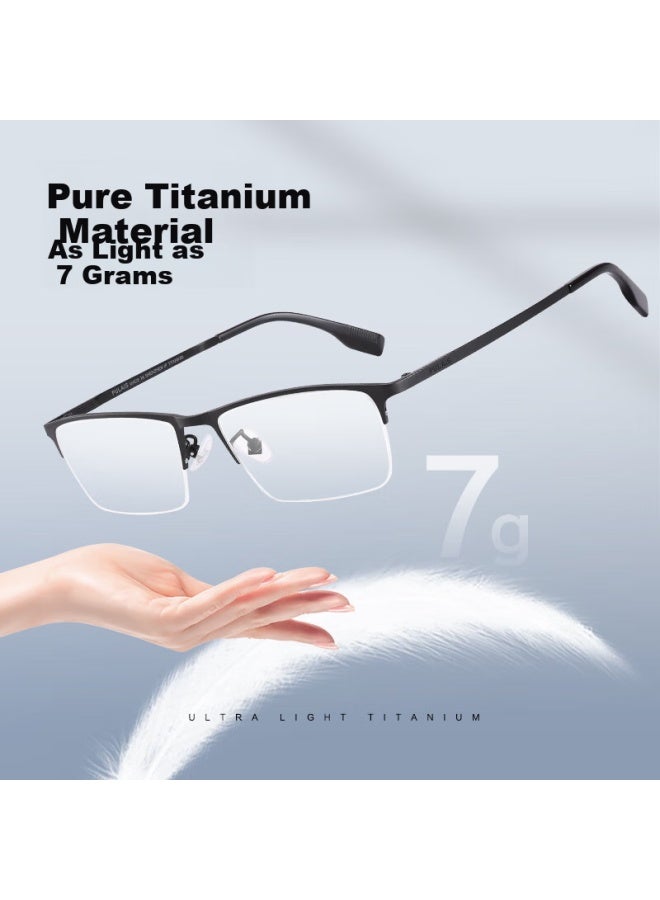 Pulais Men's Pure Titanium Imported Blue Light Blocking Progressive Reading Gl 19897a Dual-use For Distance And Reading +2.50 Strength - Image 1