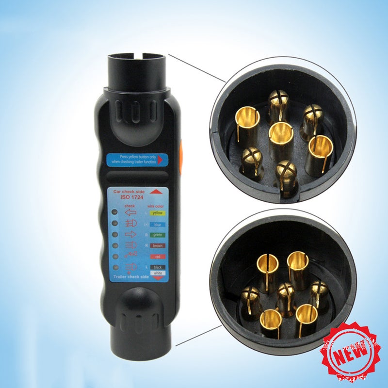 12V 7 Pins Car Truck Trailer Plug Socket Tester Wiring Circuit Light Test Tool Car Accessory - Image 2