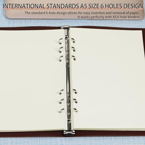 Mafegu A5 Blank Refill Paper, A5 Loose Leaf Paper 6 Hole Notebook Refills for 6 Ring Refillable Binder Notebook Planner Diary Journals Painting -Blank Pages,80 Sheets/160 Pages - Image 4