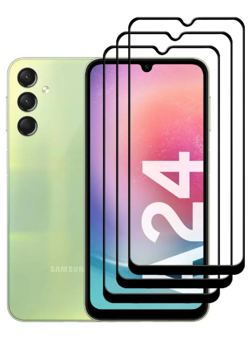 ACLIX 3 Pieces Antistatic ESD Dustproof Premium Quality High Definition Tempered Glass Screen Protector Designed For Samsung Galaxy A24 4G - Image 1