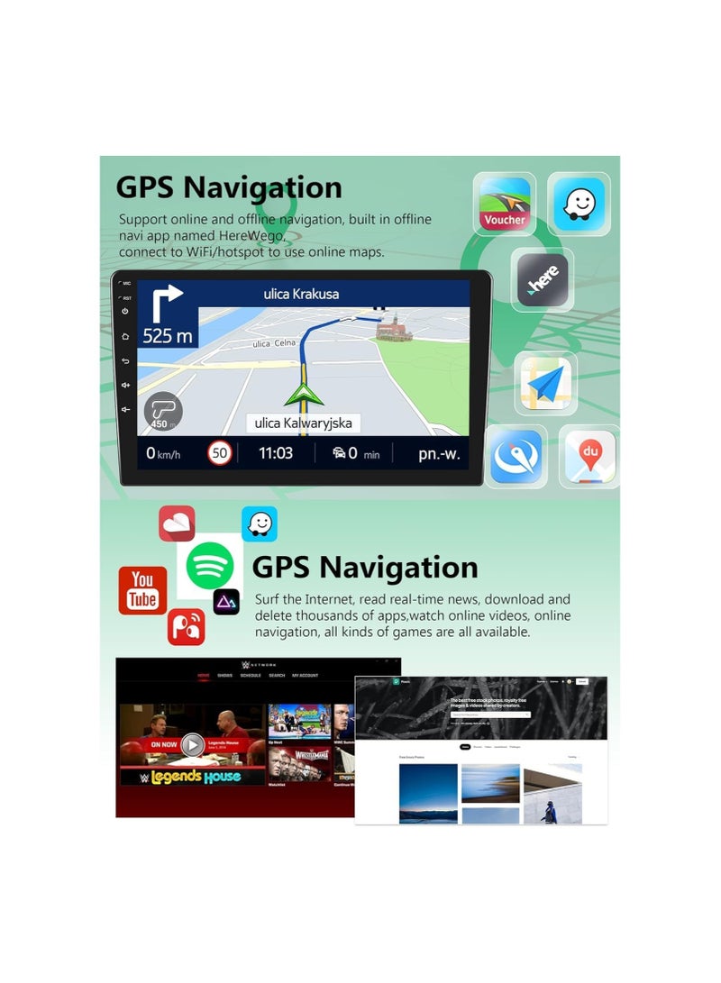 ستيريو سيارة أندرويد لهوندا أكورد 2008-2013 2 جيجابايت رام 32 جيجابايت روم ميرور لينك واي فاي BT، راديو GPS للملاحة، 10 بوصة يدعم Apple Carplay، شاشة تعمل باللمس IPS مع كاميرا احتياطية متضمنة - Image 5