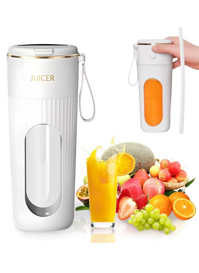 MORTICO Portable Blender 340ml – USB Rechargeable Mini Juicer Cup with Type-C, Upgraded Motor, Personal Smoothie Maker for Travel, White