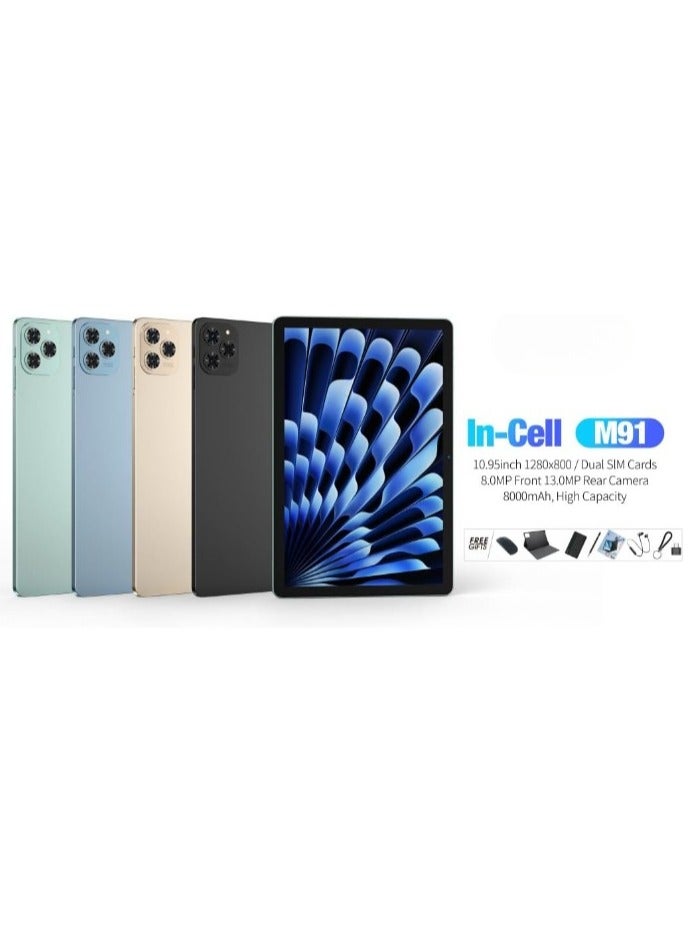 MODIO TAB M91 5G Tablet, 10.95-inch HD Display, 12GB RAM, 512GB Storage, 8000mAh Battery, Dual SIM & Free Gifts - (Gold) - Image 5