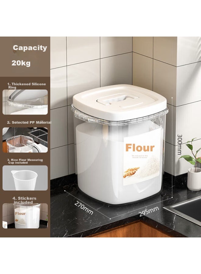 Muya Flour Storage Container, Household Rice Bucket, Flour Bucket, Pest-proof And Moisture-proof Sealed Jar, Storage Container