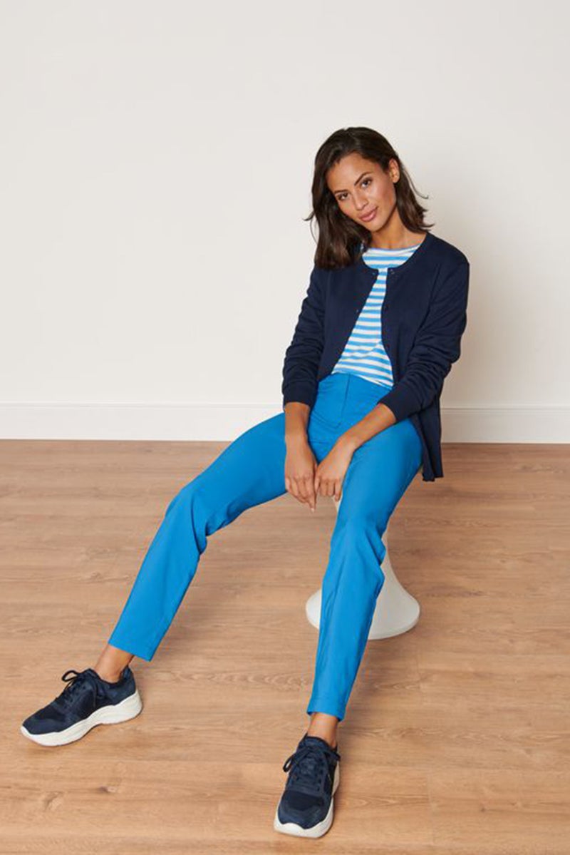 Tchibo Women Skinny Leg Plain Pants, Blue - Image 1