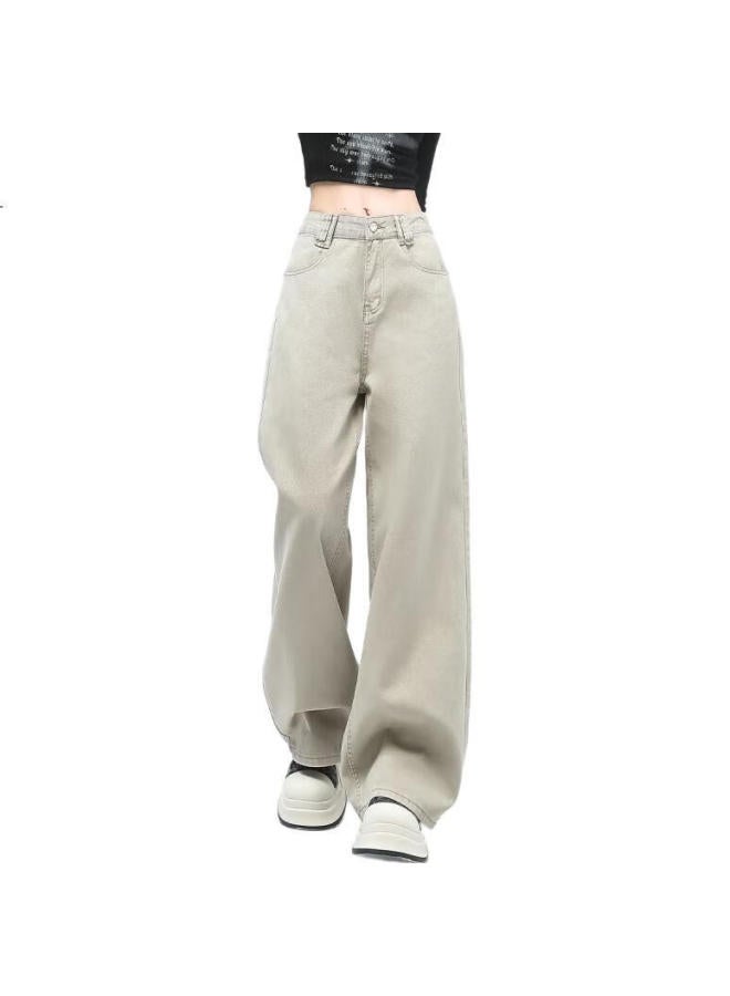 EPTISON Yipin Tiancheng Women'S Casual Simple Jeans Spring Loose Fashionable High Waist Slimming Wide Leg Pants - Image 3