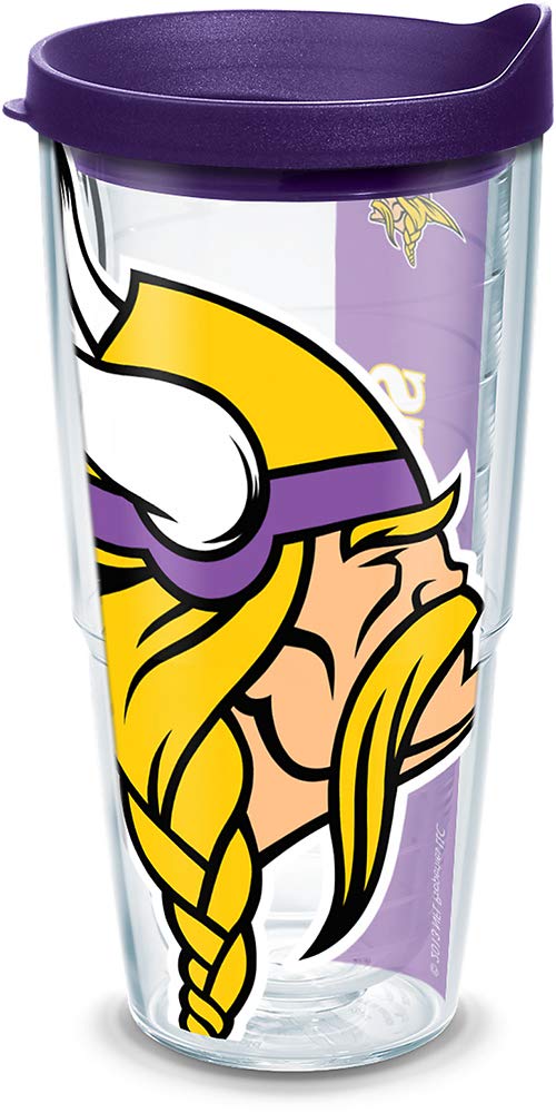 Tervis NFL Minnesota Vikings  Colossal Made in USA Double Walled Insulated Tumbler Travel Cup Keeps Drinks Cold  Hot 24oz Classic