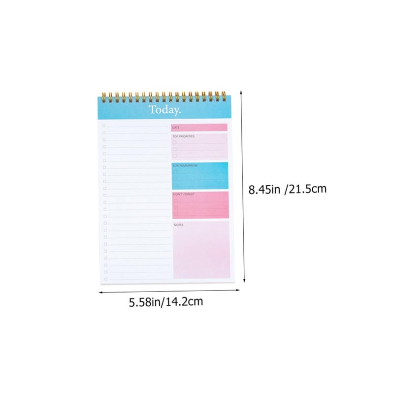 Spiral Binding Daily Planner Notepad 2 Pack for Work Management Schedule Pads - Image 3