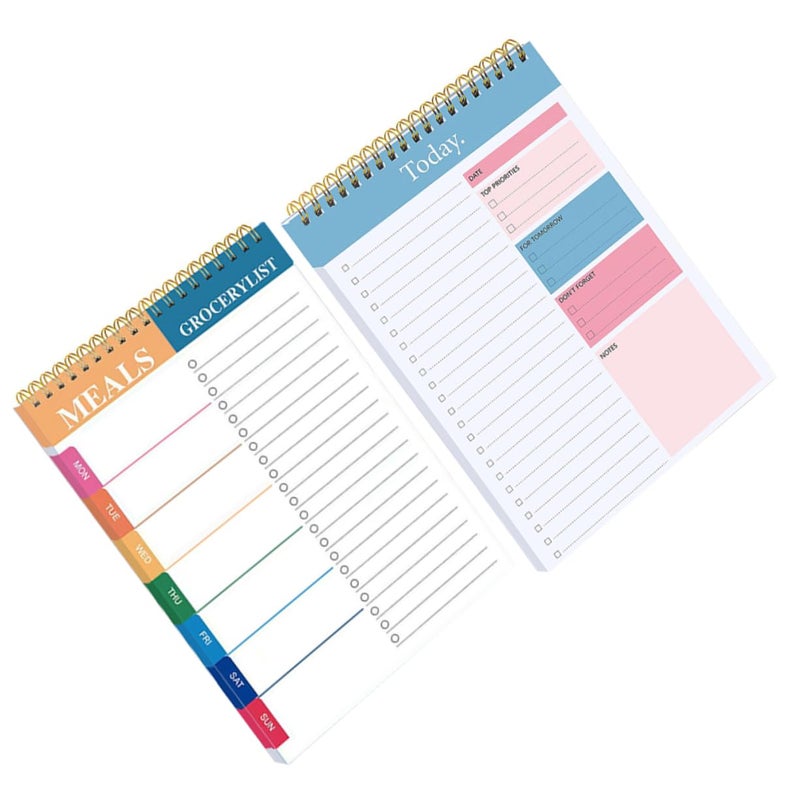 Spiral Binding Daily Planner Notepad 2 Pack for Work Management Schedule Pads - Image 2