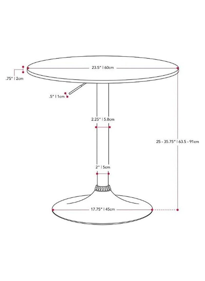 AL WADI FURNITURE AWF AL WADI FURNITURE 3 Piece Adjustable Round MDF Wood Bar Table Set with 2 Bar Stools for Pub Counter Kitchen Home PU Leather Bar Chairs with Footrest 360 Swivel Perfect for Small Space White - Image 5