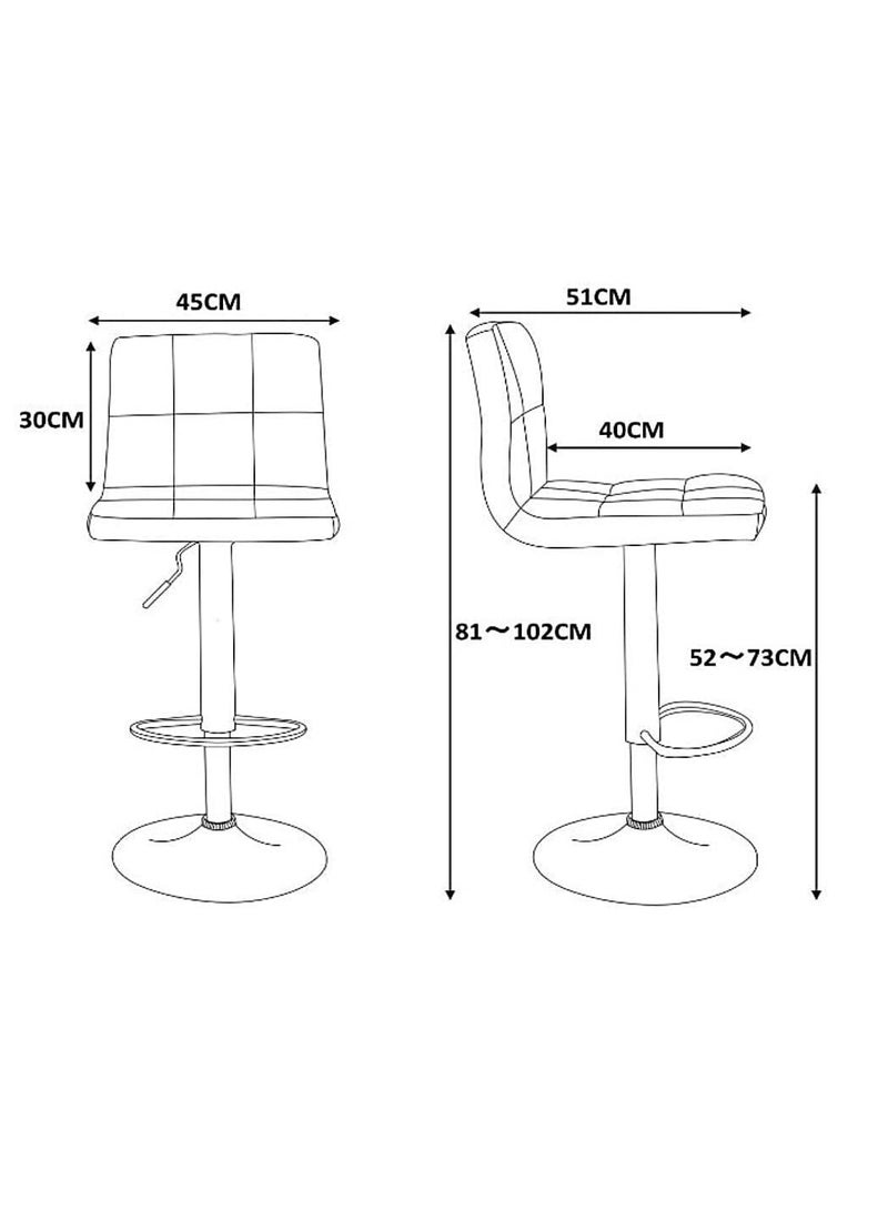 AL WADI FURNITURE AWF AL WADI FURNITURE 3 Piece Adjustable Round MDF Wood Bar Table Set with 2 Bar Stools for Pub Counter Kitchen Home PU Leather Bar Chairs with Footrest 360 Swivel Perfect for Small Space White - Image 4