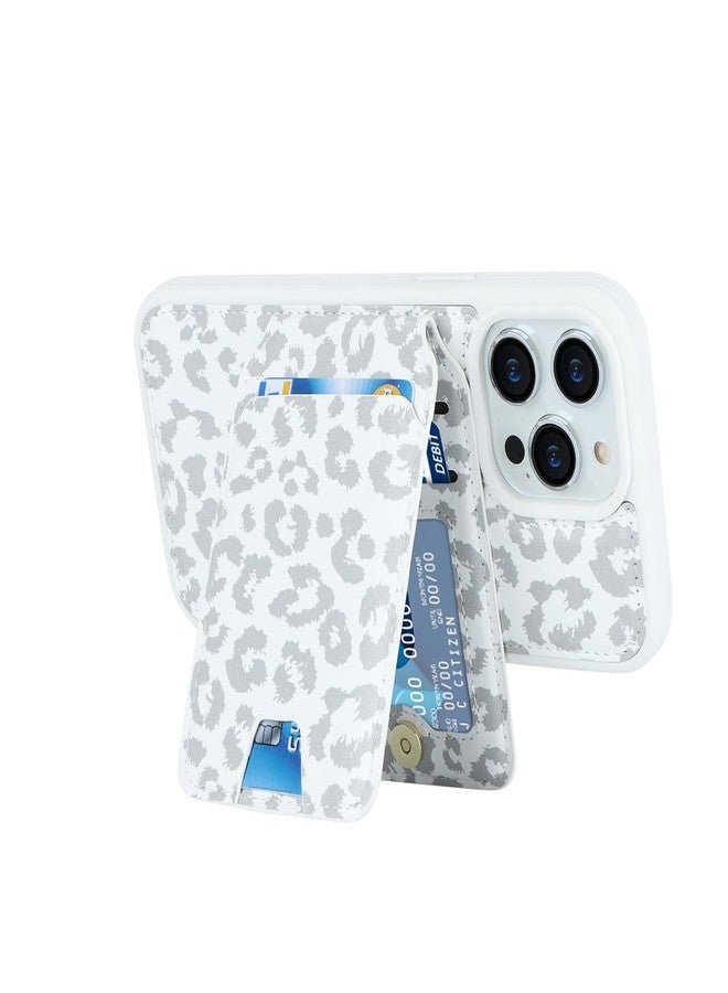 iCoverCase Wallet Case for iPhone 13 Pro Max/12 Pro Max Compatible with MagSafe, Magnetic Detachable Card Slots Holder PU Leather Kickstand Wireless Charging Case 6.7 Inch (White Leopard) - Image 5