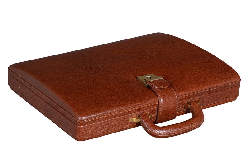 BRAND LEATHER Mens Genuine Leather Numbering Lock Stylish Briefcase For Office| Business| Meeting| Outdoor (TAN) - Image 1