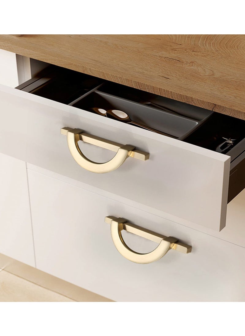 Excefore Brushed Gold Wardrobe Handles, Stylish Zinc Alloy Pulls - Includes Mounting Screws, L115mm/4.53" Length, Enhance Your Furniture with Stylish Furniture Handles(Set of 2)  - Image 2