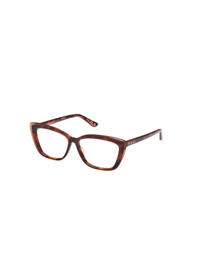 GUESS Gu2977 Square Acetate Frames For Women Size 55, Dark Havana - Image 1